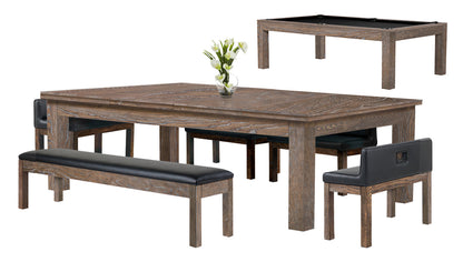 Baylor 8 Ft Pool Table Dining Collection - Rustic Series