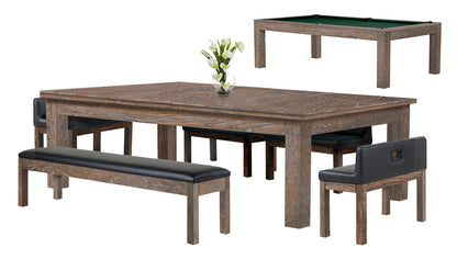 Baylor 8 Ft Pool Table Dining Collection - Rustic Series