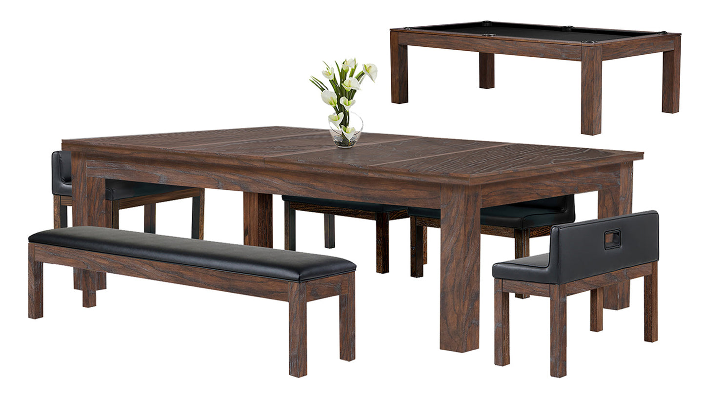 Baylor 8 Ft Pool Table Dining Collection - Rustic Series