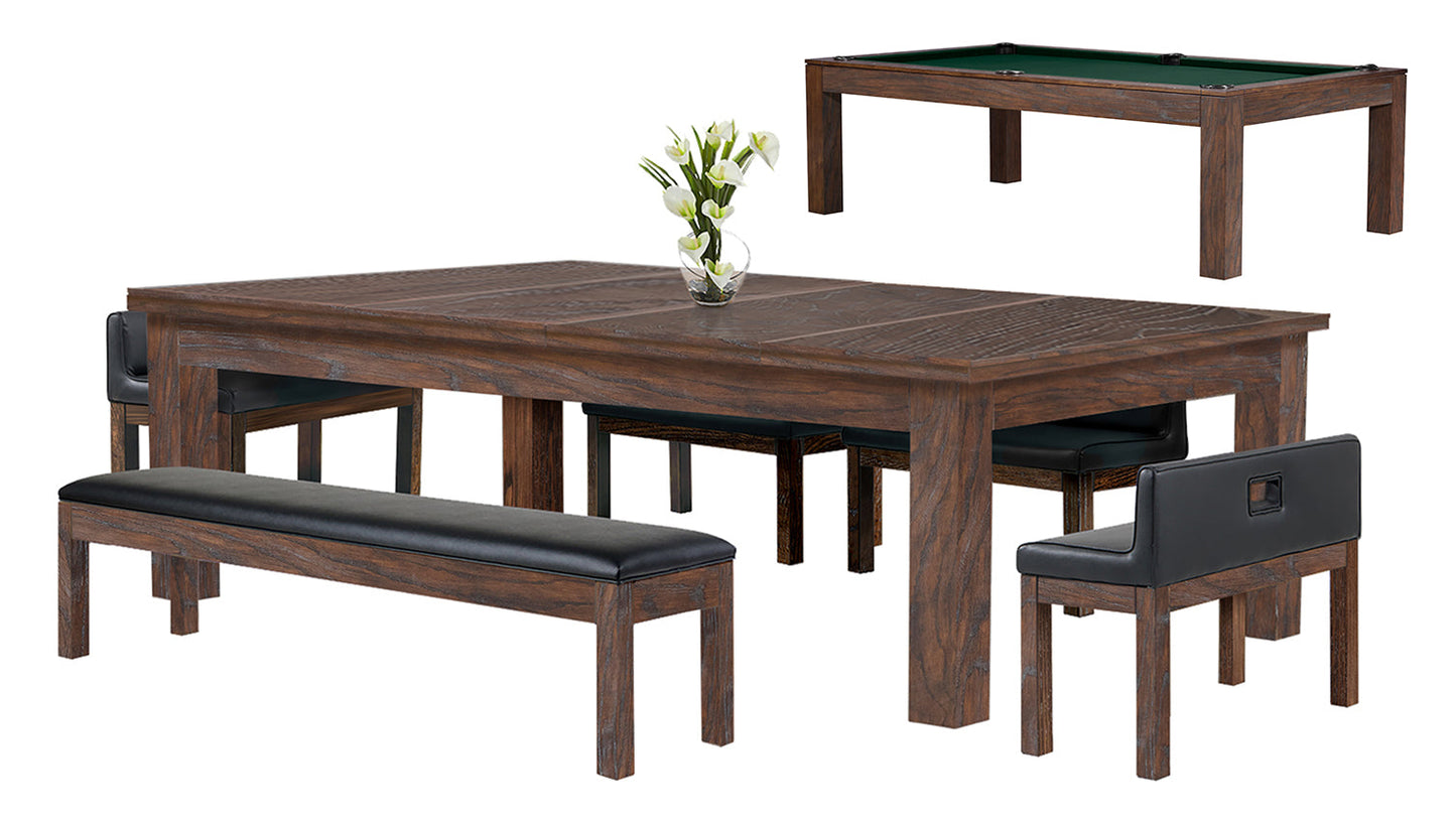 Baylor 8 Ft Pool Table Dining Collection - Rustic Series