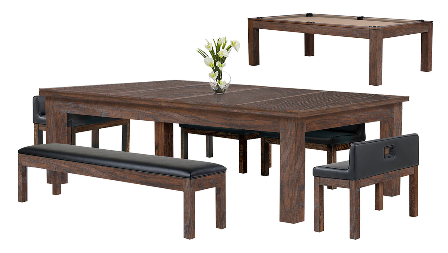 Baylor 8 Ft Pool Table Dining Collection - Rustic Series