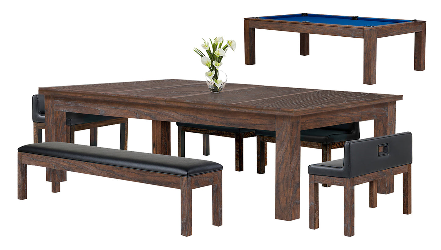 Baylor 8 Ft Pool Table Dining Collection - Rustic Series