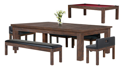 Baylor 8 Ft Pool Table Dining Collection - Rustic Series