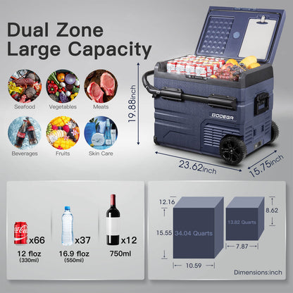 BODEGAcooler Portable Freezer 48qt/45L Dual Zone - TWW45