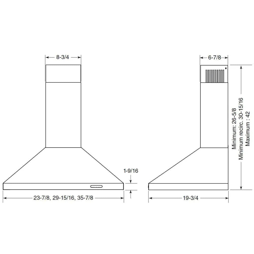 Broan 30 in. Elite EW 48 Series Range Hood with Stainless Steel/Black Stainless Steel Color Options (EW4830)
