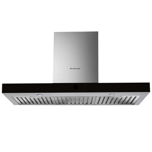 Kleenmaid 90cm wide Black Glass & Stainless Steel Wall Mounted Canopy Rangehood - RHSCK92