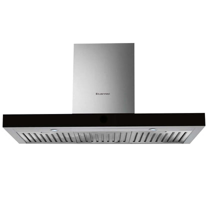 Kleenmaid 90cm wide Black Glass & Stainless Steel Wall Mounted Canopy Rangehood - RHSCK92