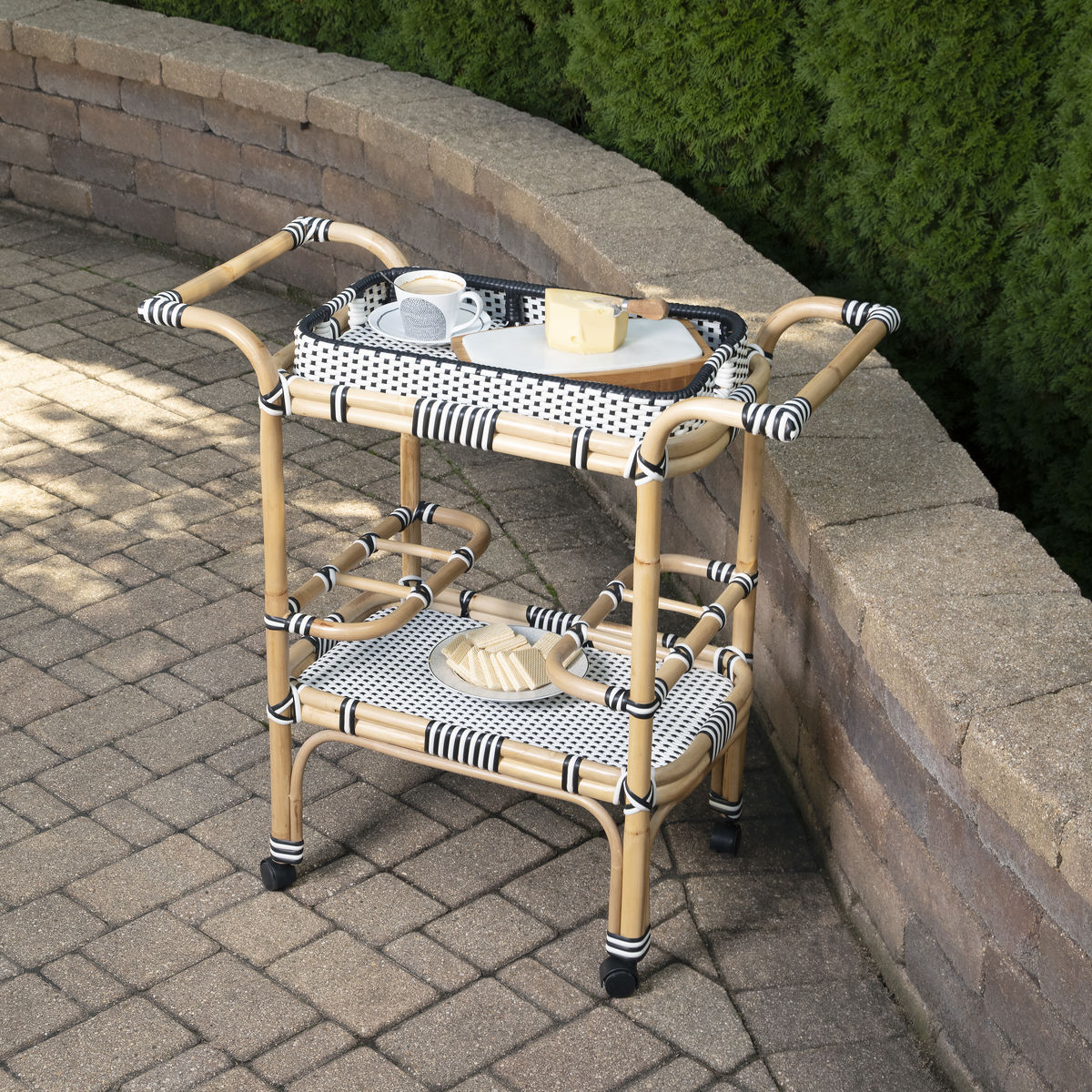 Butler Specialty Selena Rattan Bar Cart