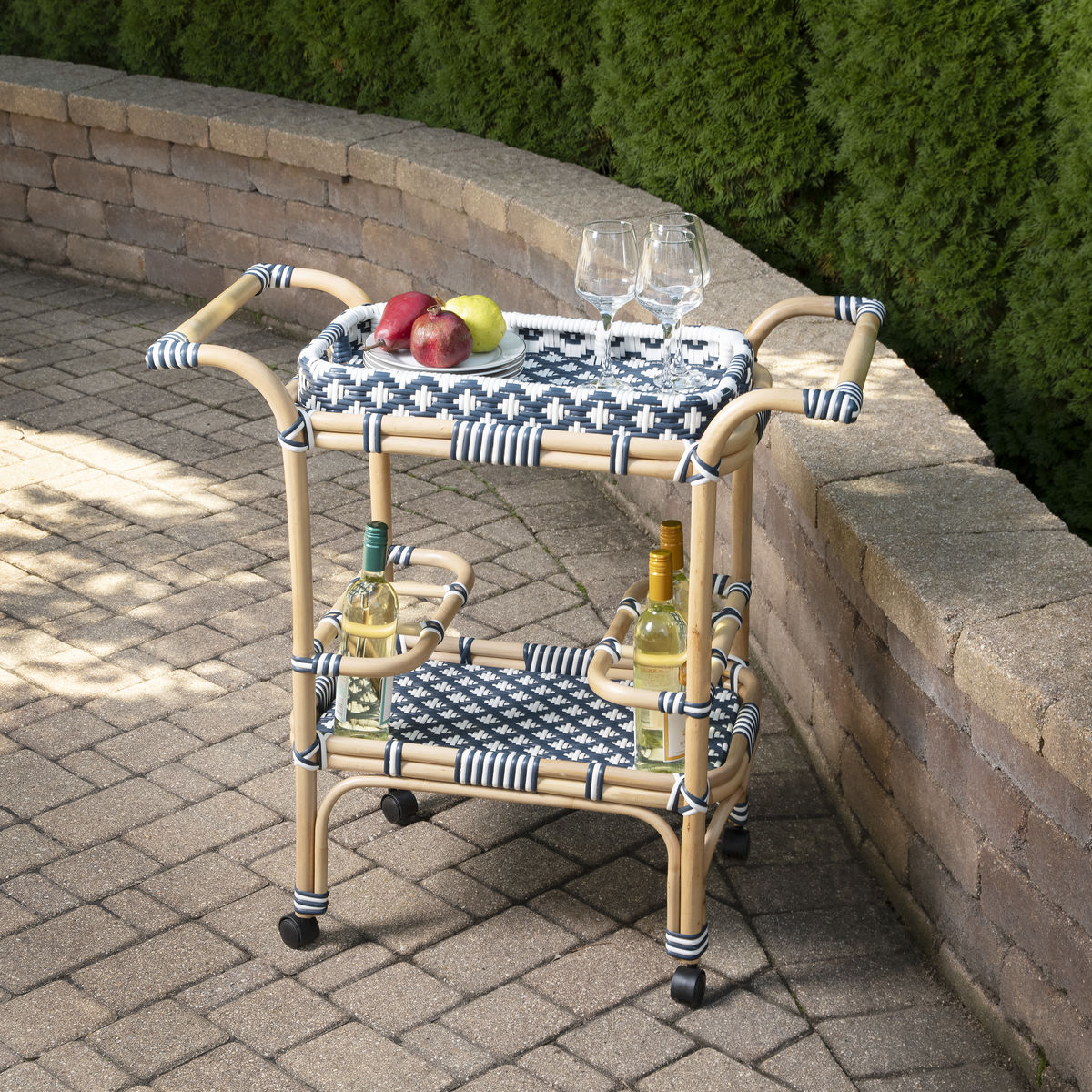 Butler Specialty Selena Rattan Bar Cart