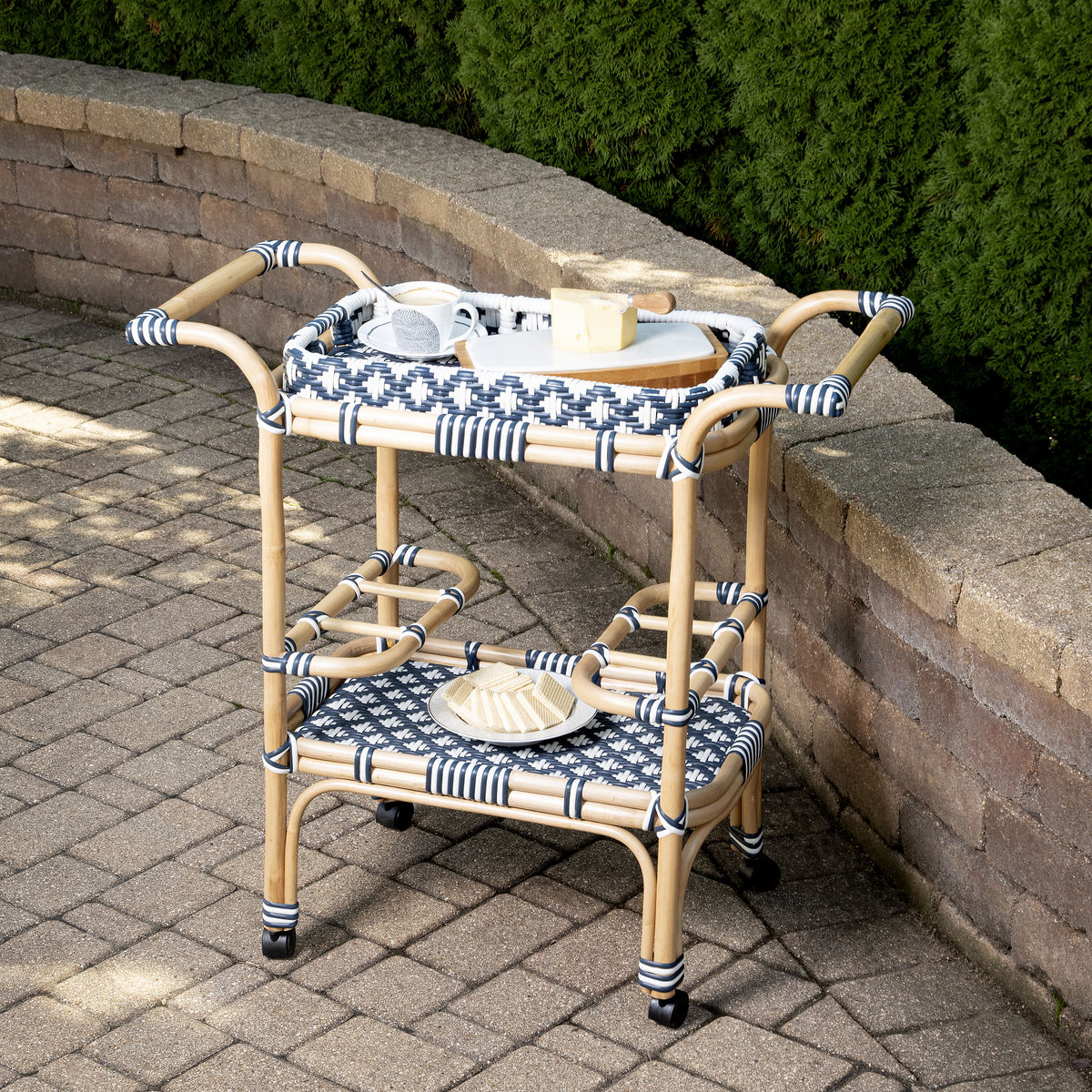 Butler Specialty Selena Rattan Bar Cart