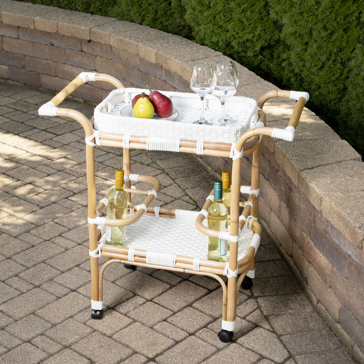 Butler Specialty Selena Rattan Bar Cart
