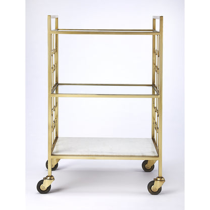 Butler Specialty 5347402 Arcadia Polished Gold Bar Cart
