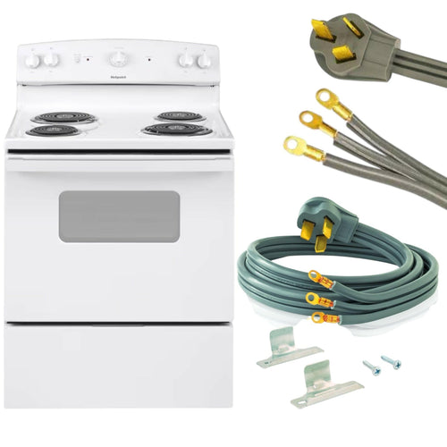 GE Electric White Range with 3-Prong Connector - 12232061
