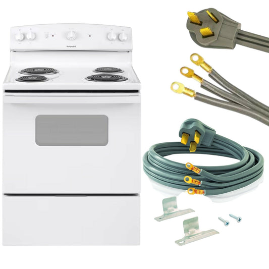 GE Electric White Range with 3-Prong Connector - 12232061