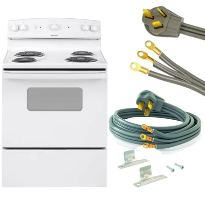 GE Electric White Range with 3-Prong Connector - 12232061