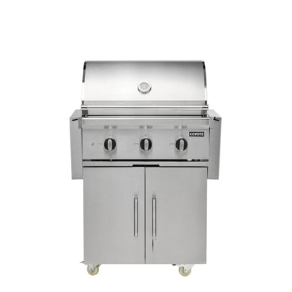 COYOTE SL-SERIES 30" GAS GRILL ON CART WITH SEAR ZONE & ROTISSERIE - C3SL30+C3C30CART