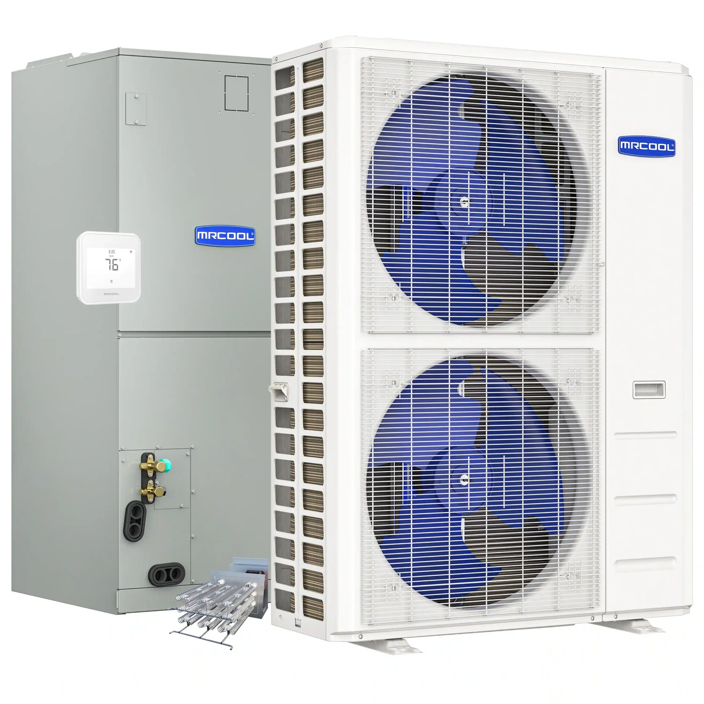 MRCOOL Hyper Heat 2nd Gen 60K BTU, 5 Ton, 16 SEER2 Heat Pump Condenser and Ducted Air Handler with 15W Heat Kit  - C60HP230BL00H15