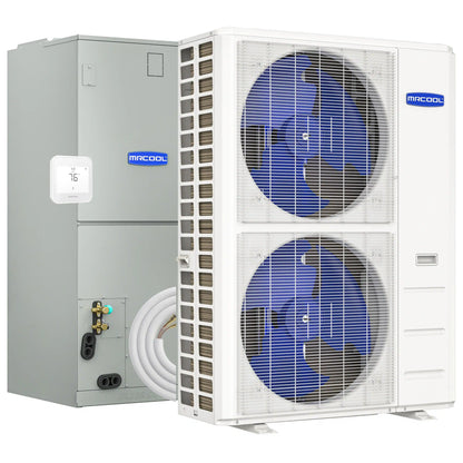 MRCOOL Hyper Heat 2nd Gen 48K BTU, 4 Ton, 16.5 SEER2 Heat Pump Condenser and Ducted Air Handler with 35 Ft. R-454B No-Vac Lineset  - CENTRAL-48-HP-230B35