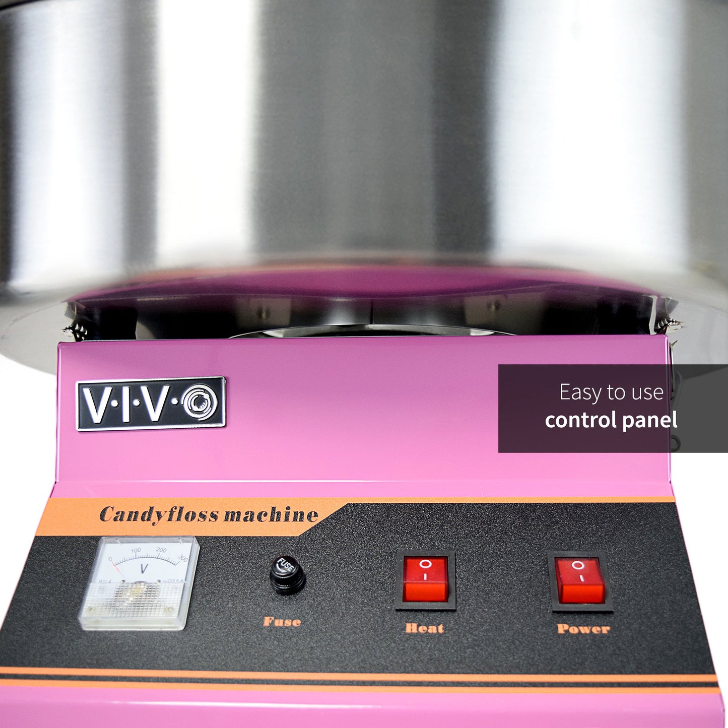 VIVO Electric Commercial Cotton Machine with Bubble Shield - CANDY-KIT-1