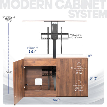 VIVO TV Lift Cabinet with Motorized Stand - 32" to 65" Screens - CASE-KIT-EUP1WN