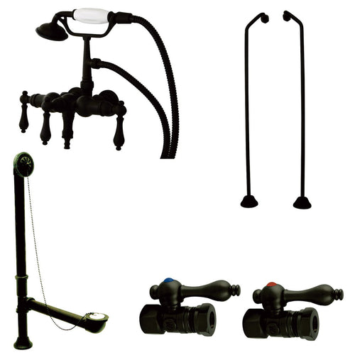 Kingston Brass Vintage Wall Mount Down Spout Clawfoot Tub Faucet Package