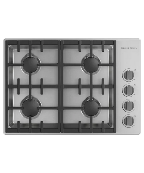 Fisher Paykel 30" Series 9 4 Burner Gas Cooktop, Natural Gas Stainless Steel - CDV3304HN