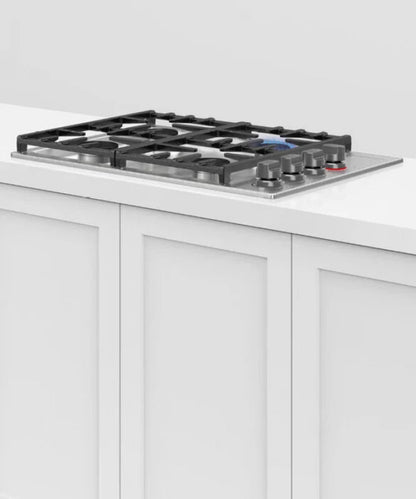 Fisher Paykel 30" Series 9 4 Burner Gas Cooktop, Natural Gas Stainless Steel - CDV3304HN