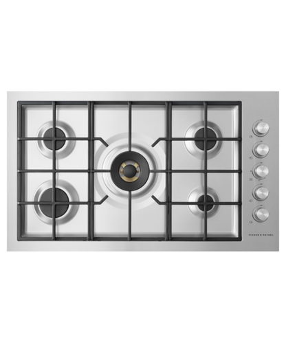 Fisher Paykel Gas on Steel Cooktop, 36", Flush Fit, LPG Other - CG365DLPRX2N