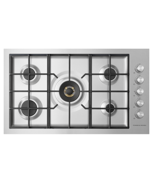 Fisher Paykel Gas on Steel Cooktop, 36", Flush Fit, LPG Other - CG365DLPRX2N