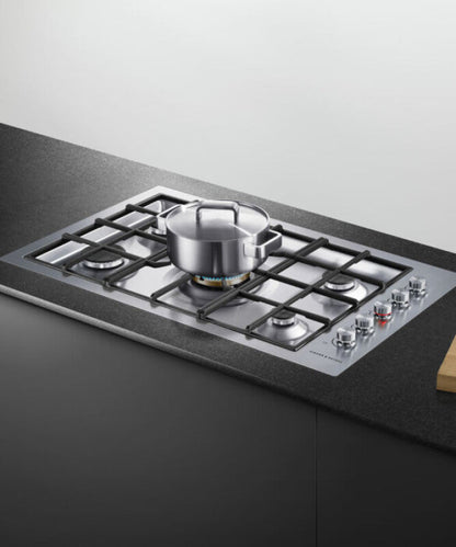 Fisher Paykel Gas on Steel Cooktop, 36", Flush Fit, LPG Other - CG365DLPRX2N