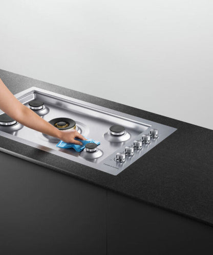 Fisher Paykel Gas on Steel Cooktop, 36", Flush Fit, LPG Other - CG365DLPRX2N