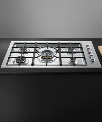 Fisher Paykel Gas on Steel Cooktop, 36", Flush Fit, LPG Other - CG365DLPRX2N