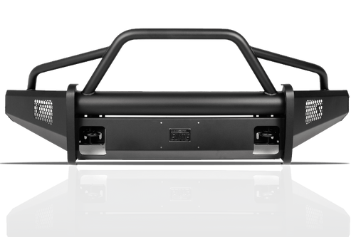 Fab Fours CH08-Q2062-1 Chevy Silverado 2500/3500 2007.5-2010 Black Steel Elite Front Bumper with Pre-Runner Guard