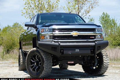 Fab Fours CH14-Q3061-1 Chevy Silverado 2500/3500 2015-2019 Black Steel Elite Front Bumper No Guard with Tow Hooks