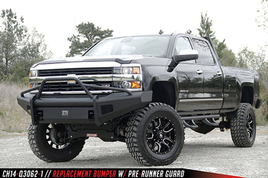 Fab Fours Black Steel Elite Pre-Runner Front Bumper 2015-2019 Chevy Silverado 2500/3500 CH14-Q3062-1