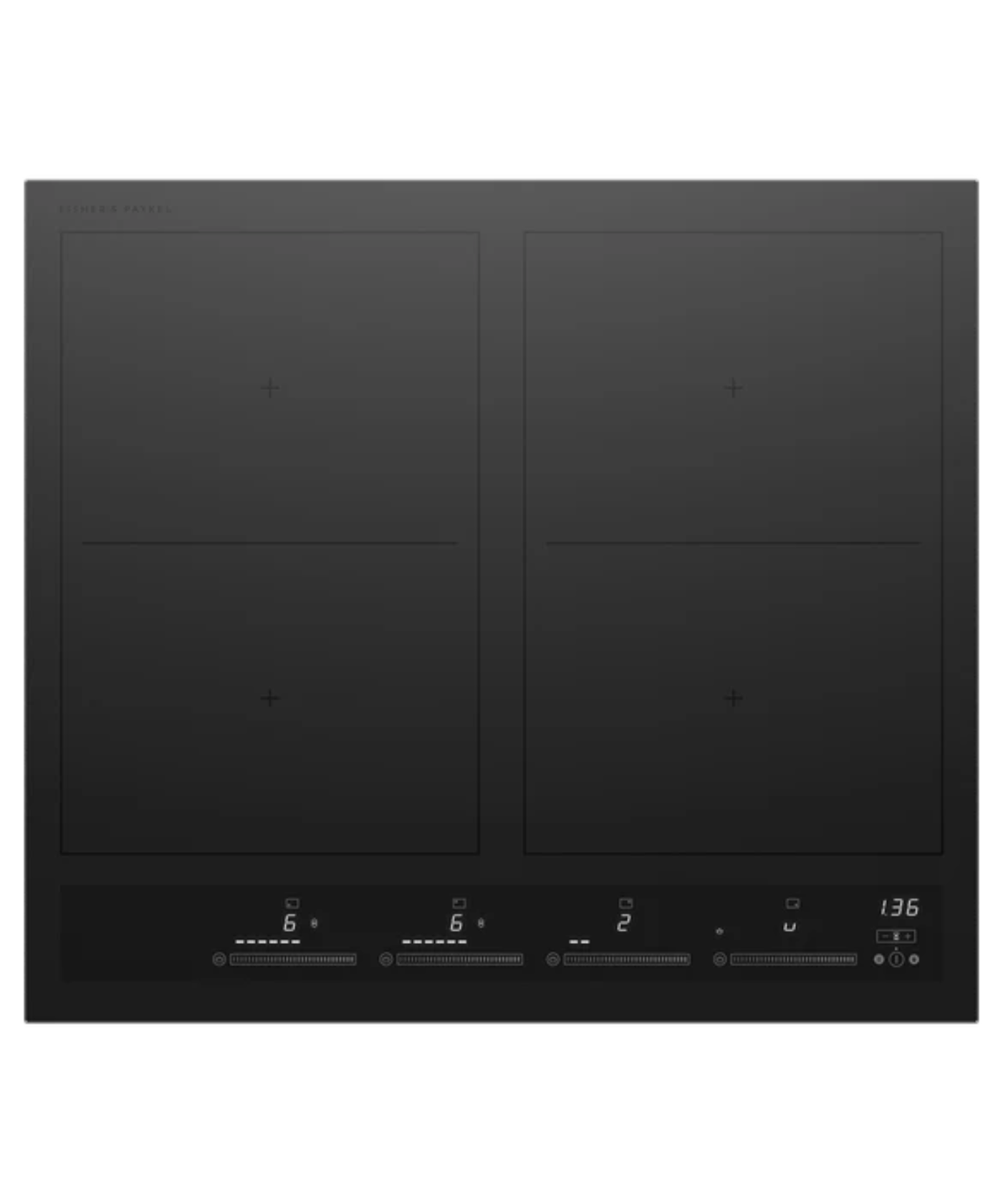 Fisher Paykel 24" Series 7 4 Zone Induction Cooktop, 2 SmartZones Black - CI244ZZDTB5