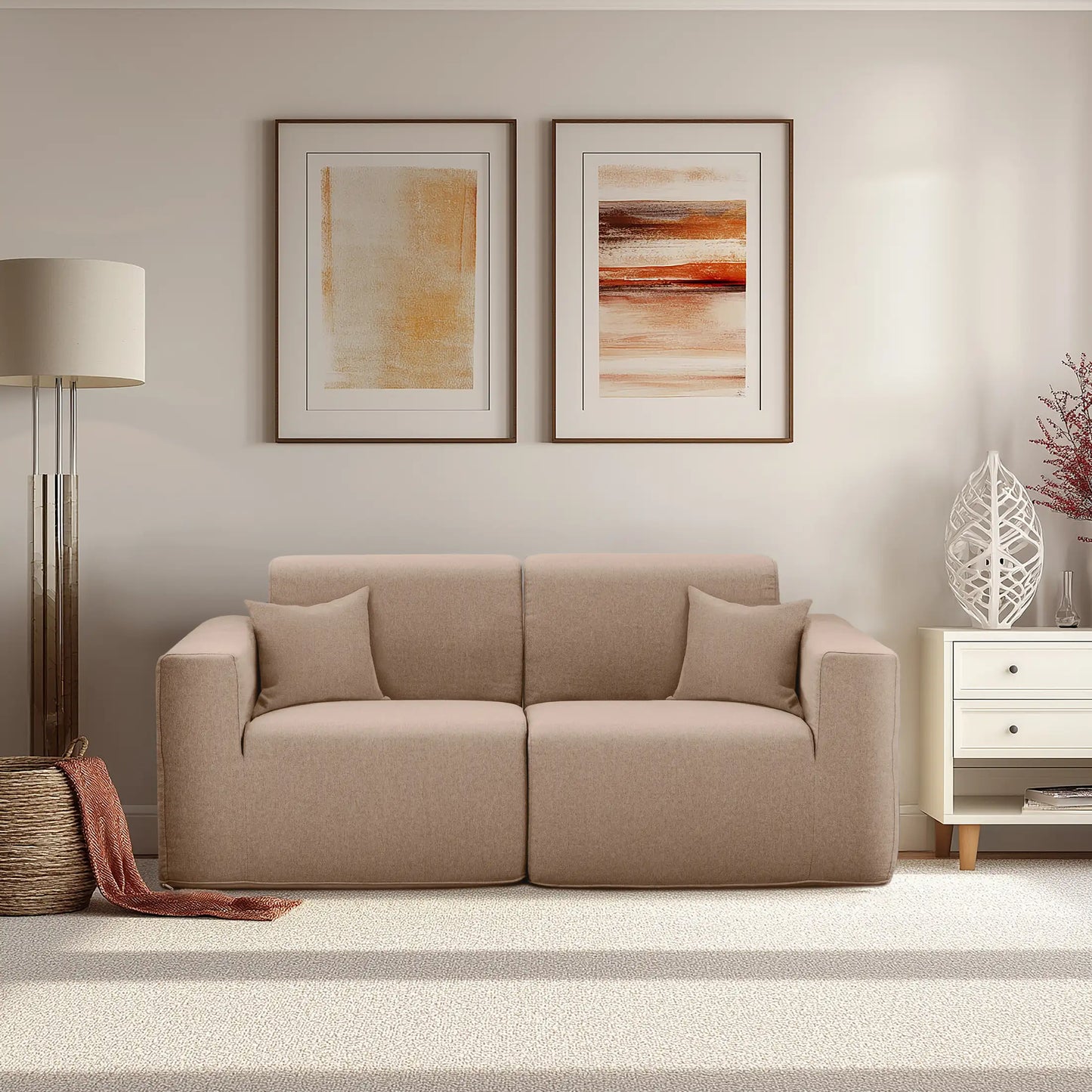 Deko Living 2 Piece Seating Brown Compressed Foam Sectional Sofa  - CIF50117SET