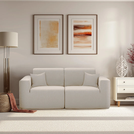 Deko Living 2 Piece Seating Beige Compressed Foam Sectional Sofa  - CIF50217SET