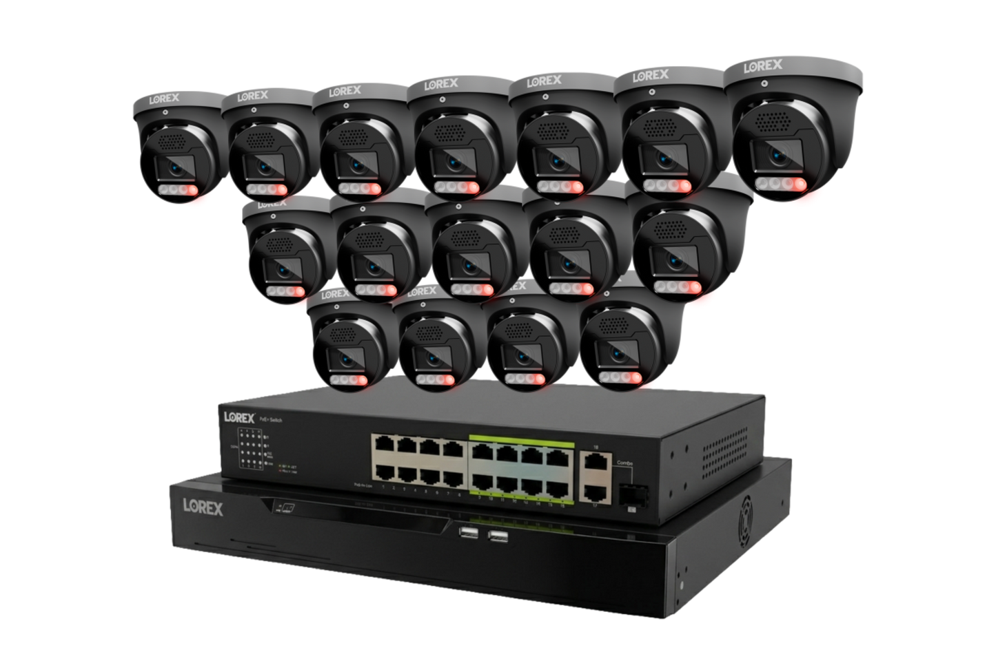 Lorex Connect X Series 4K 32-Channel Wired NVR System with X5 Turret Security Cameras - 8TB - CNX5-TB16-32CH8T
