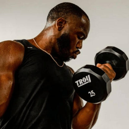 TROY COMMPAC-TSDU100 Urethane Dumbbell Set with Racks