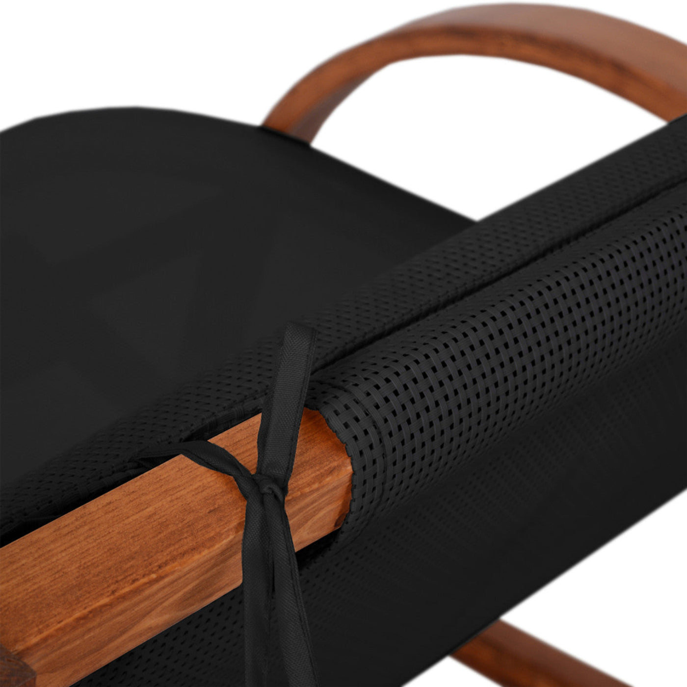 Deko Living Outdoor Cedar Wood Patio Lounge Daybed with Black Textilene Fabric & Canopy - COP20205BLK