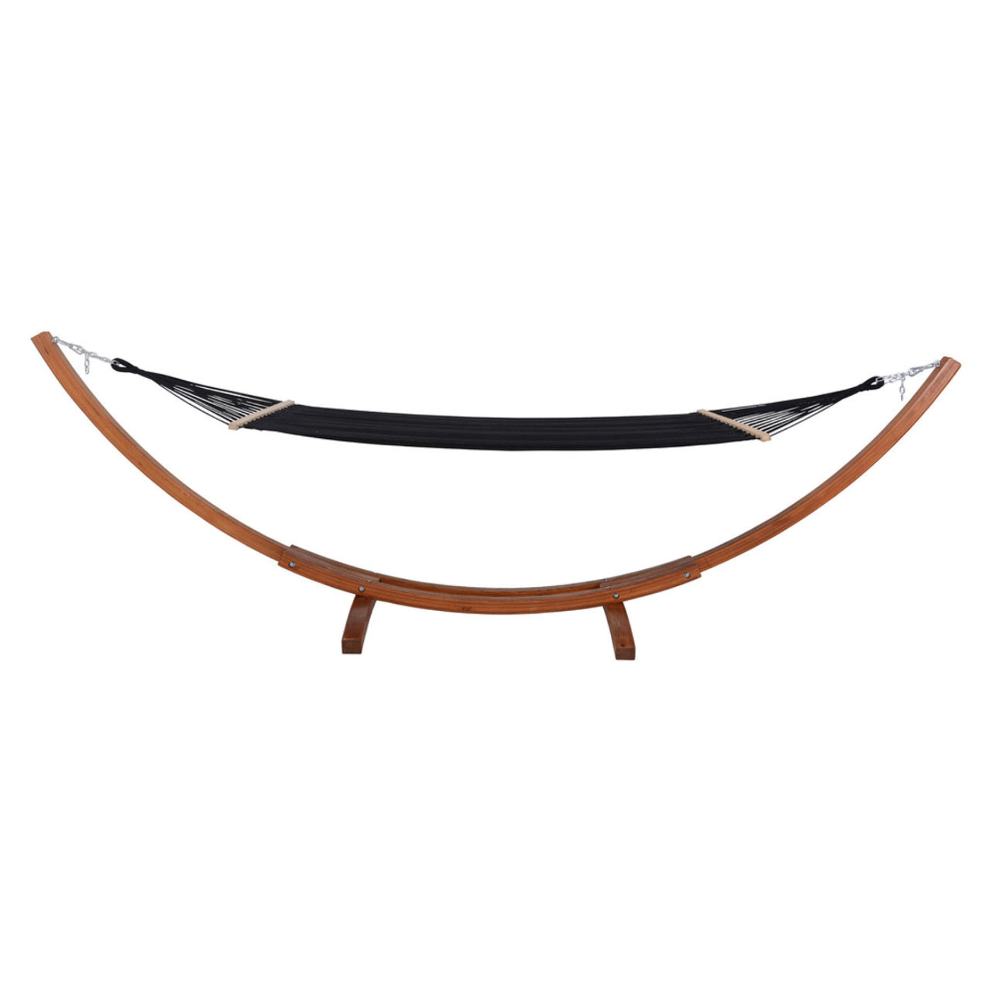 Deko Living Outdoor Cedar Wood Hammock with Black Textilene Fabric  - COP20208BLK