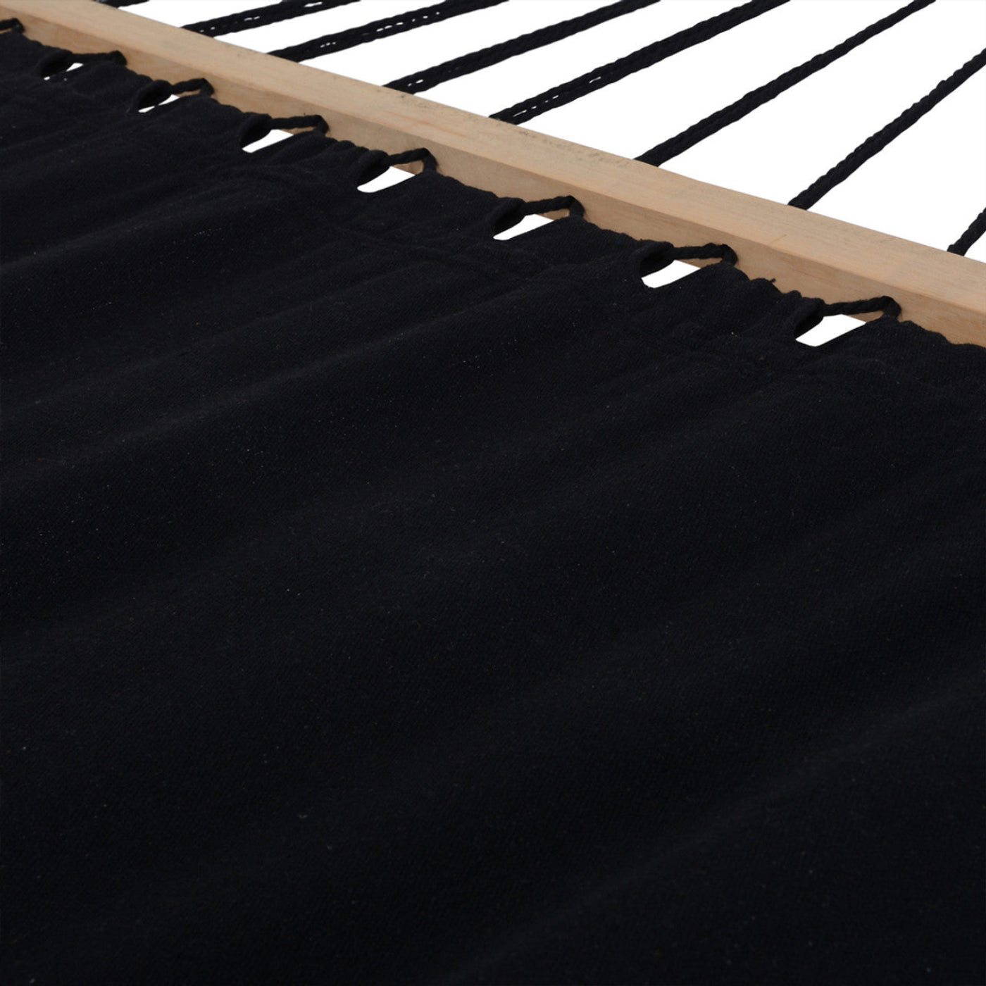 Deko Living Outdoor Cedar Wood Hammock with Black Textilene Fabric  - COP20208BLK