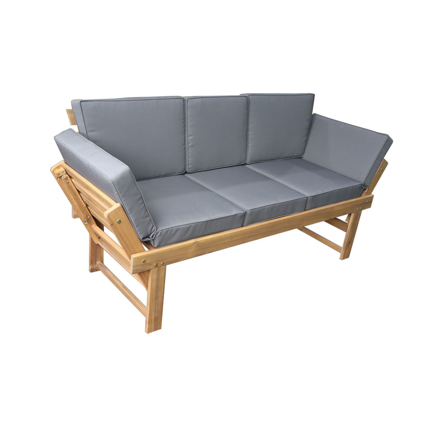 Deko Living Outdoor Acacia Wood Patio Bench/Lounge with Fold Down Center Table & Side Panels  - COP20209