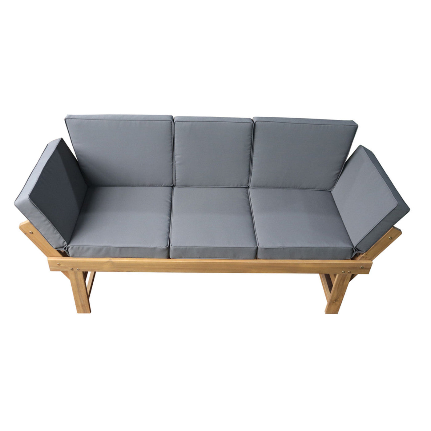 Deko Living Outdoor Acacia Wood Patio Bench/Lounge with Fold Down Center Table & Side Panels  - COP20209