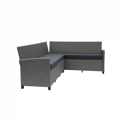 Deko Living Outdoor Wicker Patio Sectional Sofa & Ottoman Set with Table  - COP30006