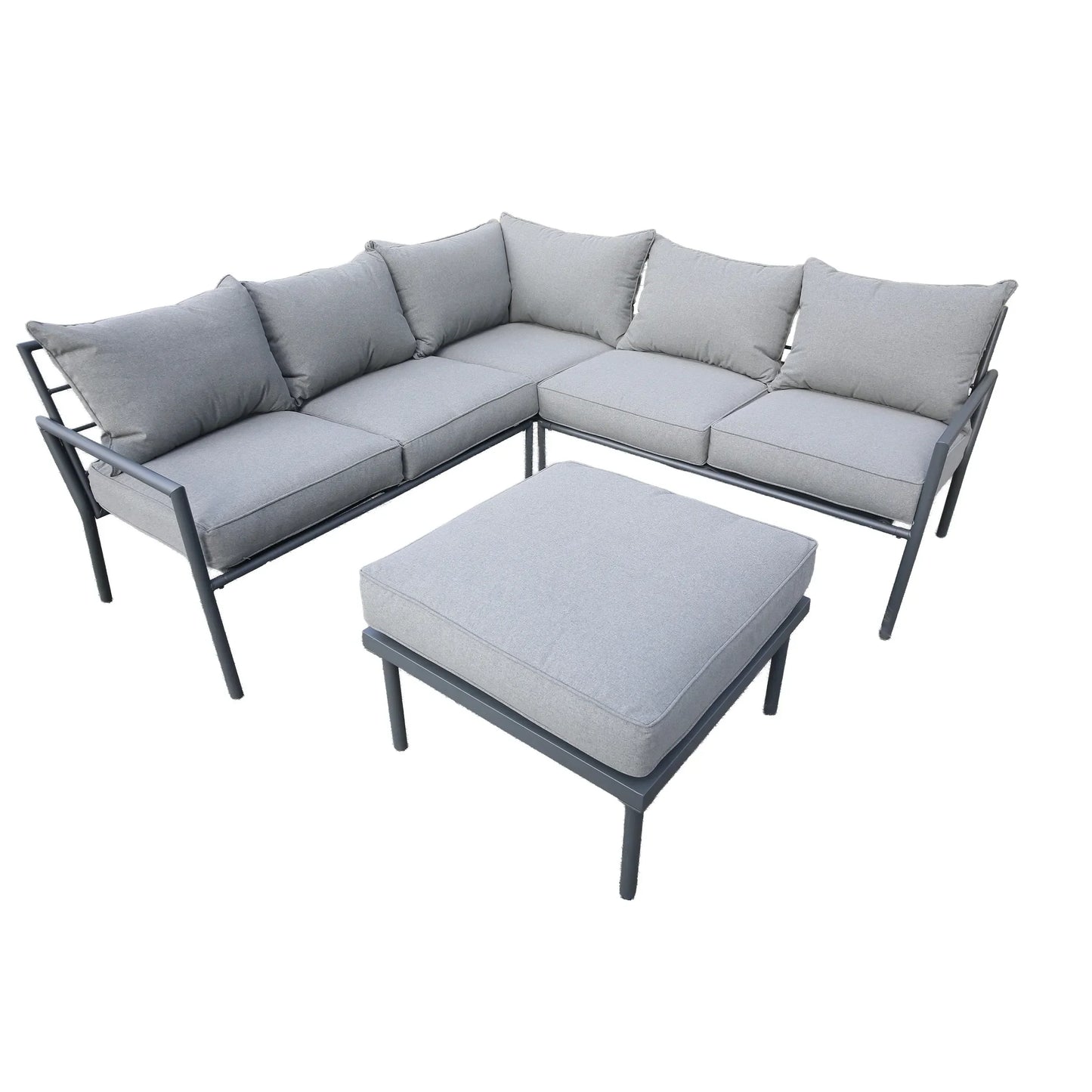 Deko Living 5 Piece Seating Outdoor Gray Sofa and Ottoman Set  - COP30015