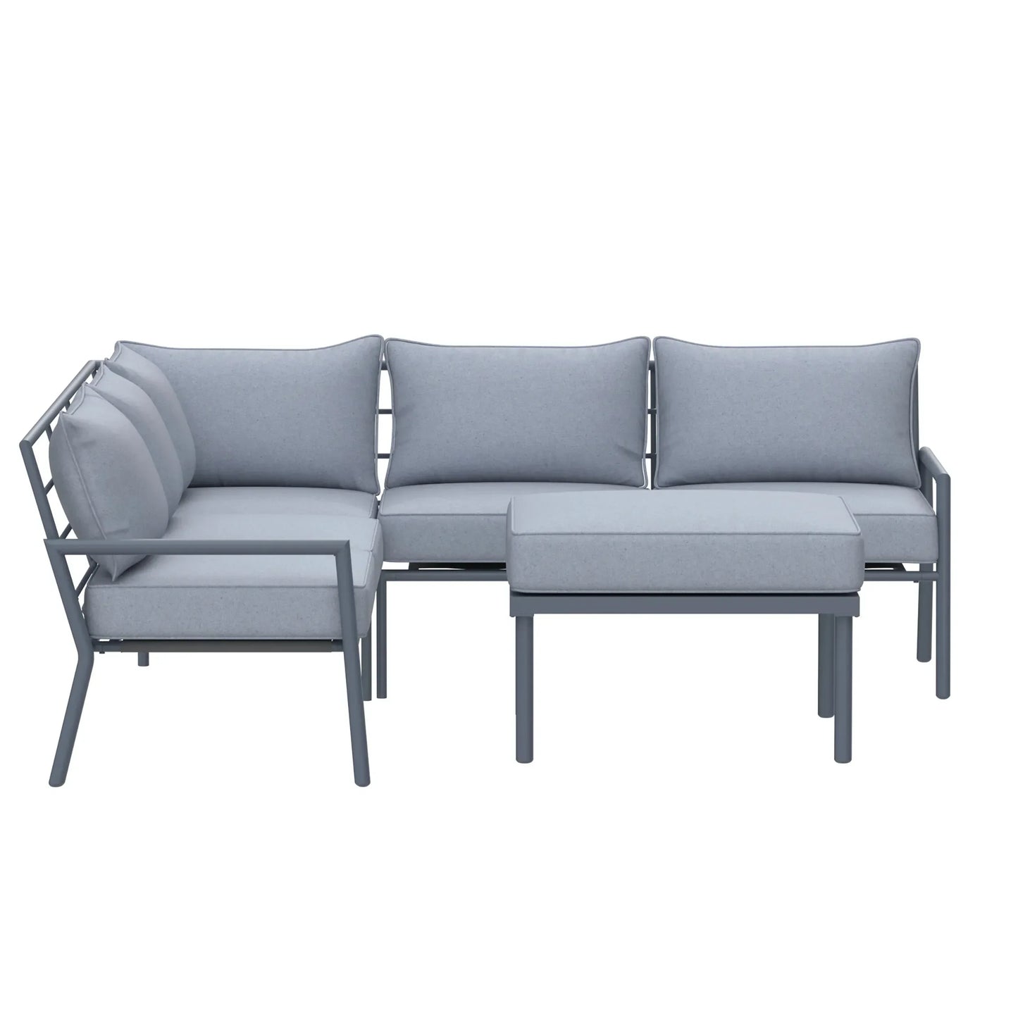 Deko Living 5 Piece Seating Outdoor Gray Sofa and Ottoman Set  - COP30015