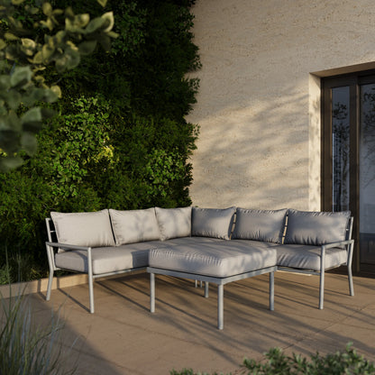 Deko Living 5 Piece Seating Outdoor Gray Sofa and Ottoman Set  - COP30015