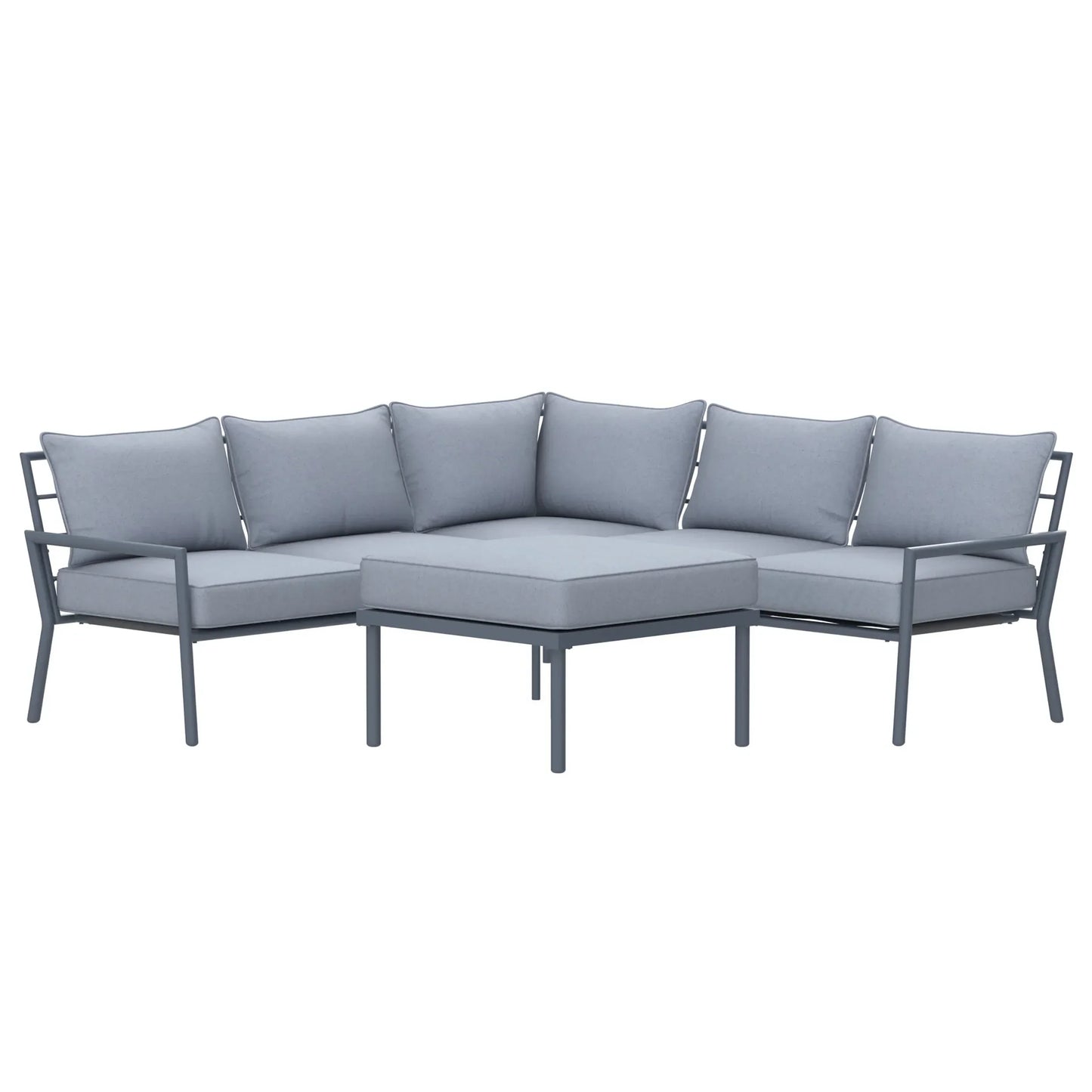 Deko Living 5 Piece Seating Outdoor Gray Sofa and Ottoman Set  - COP30015
